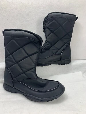 Merona Women's 9 Black Quilted Round Toe Zip Snow Boots 077031250 - Image 1 of 4