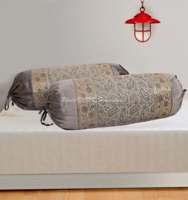 Funda de almohada con refuerzo de cilindro de yoga indio cojín de cachemira jacquard Hotdog Foto 1 de 4