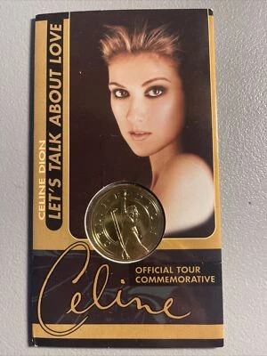Moeda de ouro comemorativa da turnê oficial Celine Dion Let's Talk About Love 1998 - Imagem 1 de 4