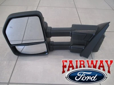 17 thru 21 Super Duty F250 F350 OEM Ford Black Heat Signal Tow Mirror LH DRIVER - Image 1 of 4
