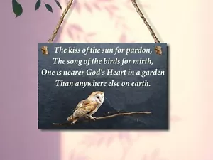 The Kiss Of The Sun For Pardon The Song Of The Birds For Mirth Slate Plaque Sign - Picture 1 of 12