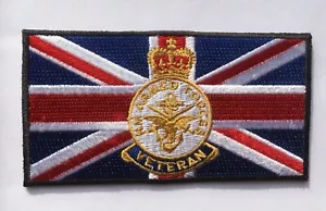 HM Armed forces veteran crest in Union Flag iron or sew on patch - Picture 1 of 3