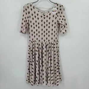 Dot Dot Smile Girl's Ballerina Skater Dress sz 11 Short Sleeve Ice Cream Cones - Picture 1 of 8