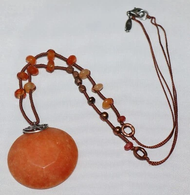 Collar Silpada Plata Cobre Facetado Aventurina Naranja Marroquí Puesta de Sol N2453 Foto 1 de 4