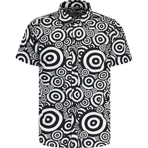 CAMICIA MANICA CORTA NUOVA UOMO MADCAP RETRO MOD ANNI 60 70 MOD TARGET Trip Oz MC1067 - Foto 1 di 3