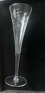 (4) Princess House Heritage Fluted Champagne Glasses Floral Etch #436 - Picture 1 of 4