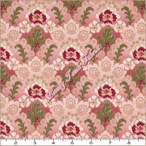 PENNY ROSE "ROMANCING THE PAST" #4270 ROSE FLORAL COTTON FABRIC PRICED @ 1/2 YD - Picture 1 of 1