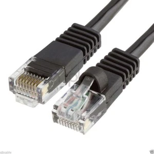 25ft Ethernet Internet LAN CAT5 Network Cable for Computer Modem Router Black US - Picture 1 of 1