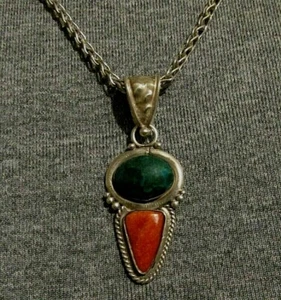 Bellissima collana donna in argento - fatta a mano in Perù - corallo arancione - Foto 1 di 7
