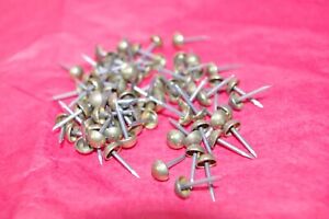 78 Vintage Brass Colored Upholstery Nails 1/4" Domed Round Heads  