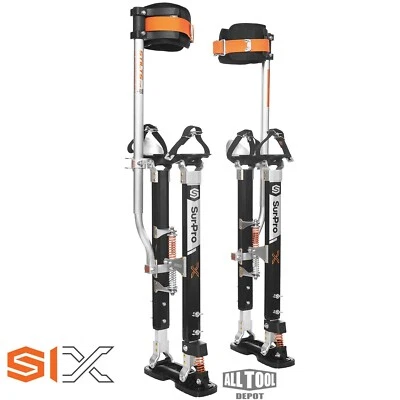 SurPro S1X Quad Lock Single Leg Support Magnesium Drywall Stilts 26-40 in.