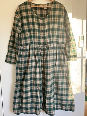 Vestido Vintage Sin Límites Mujer L Franela Verde Cuadros Años 90 Grunge Y2K Maxi Navidad Foto 1 de 4