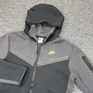 Nike Tech Fleece Hoodie Jacke Herren Medium Taped SMOKE GREY/GOLD Full Zip Up - Bild 1 von 16
