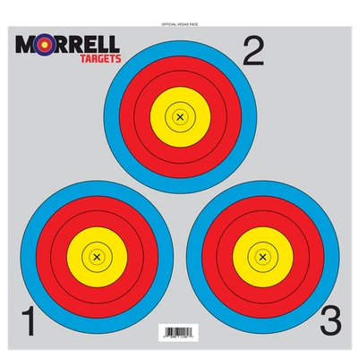 Morrell 3 Spot Archery Paper Target Face, 100 Pack Offical NFAA Vegas Face - Image 1 of 2