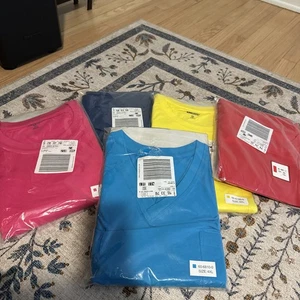 Lot 5 King Size Mens 4XLT Tall T Shirt Solid Crew Neck Short Sleeve Tee - Picture 1 of 13