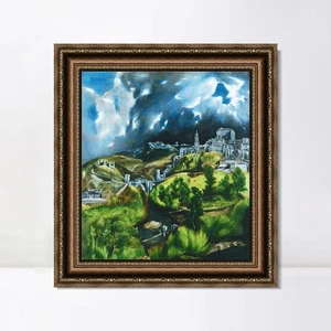 Framed Canvas Art Giclee Print View of Toledo by El Greco Home Office Decoration - Picture 1 of 16