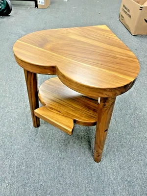 Modern 14”x 14” x 16” Heart Shape Wood Side End Table Self Assembly Needed - Image 1 of 4