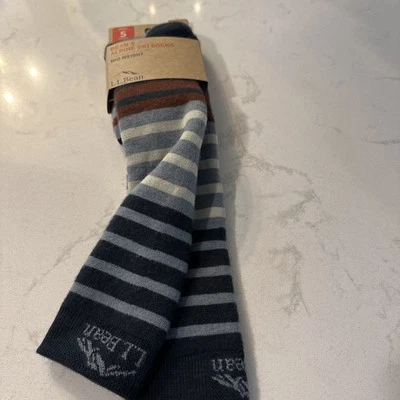 LL Bean Alpine Ski Midweight Socks Unisex Small  Women’s 4-6.5 NWT Blue - Image 1 of 4