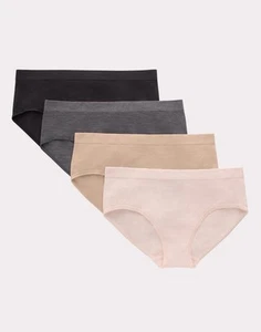 Hanes Girls Tween Underwear Hipster 4-Pack Seamless Stretch Neutrals Colors S-XL - Picture 1 of 5