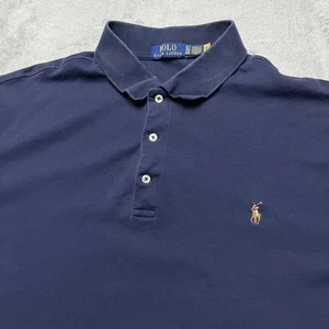 Polo Ralph Lauren Shirt Mens XLT Blue Long Sleeve Flesh Pony Cotton Preppy - Picture 1 of 8