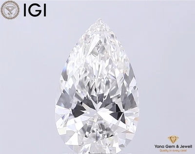 Pear Shape 2.00 CT. VS1 Clarity F Color CVD Lab Grown with IGI Certified Diamond - Image 1 of 4