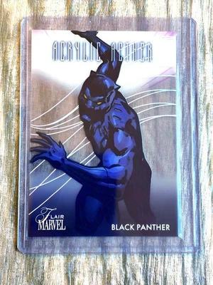 2023 Fleer Marvel Flair Pantera Negra Acrílico Éter Claro Acetato Holo Inserto Foto 1 de 2