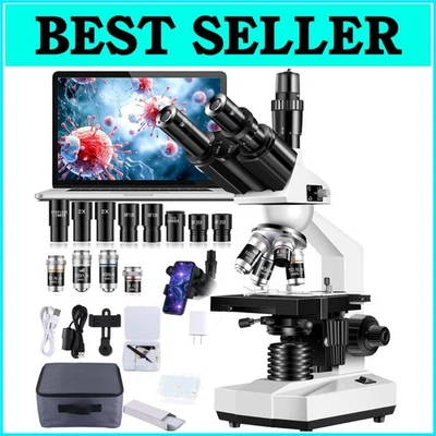 Microscopio trinocular profesional con doble etapa y accesorios completos Foto 1 de 4