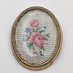 Broche dorado vintage con punta de aguja pequeña en forma de flor - Imagen 1 de 12