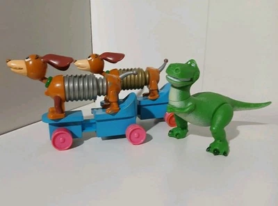 2 McDonalds 1999 Disney Toy Story 2 SLINKY DOG Happy Meal Toys And Rex (D020) - Image 1 of 4