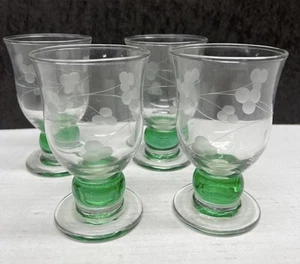Set of 4 Eamon Hand Engraved Shamrock Glasses | Vintage Irish Coffee Cocktail - Picture 1 of 5