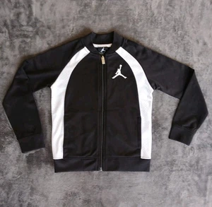 Boy's Air Jordan Sz 4-5 S / Black & White Full Zip Pocket Athletic Jacket - Picture 1 of 3