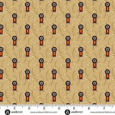 Spice Market A-6024-LN Jo Morton Andover Tela Pimienta Blanca Paisley Helecho, por comprar Foto 1 de 2
