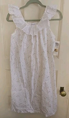 Camisón vintage Komar mezcla de algodón floral con ribete de encaje talla mediana nuevo con etiquetas Foto 1 de 4