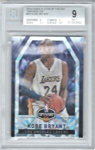 2016 PANINI PLAYER OF THE DAY KOBE BRYANT CRACKED ICE BGS 9 MINT POP 2 0^ LAKERS