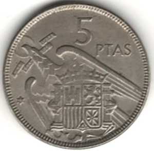ESPAÑA CINCO PESETAS 1964 ~ FRANCISCO ~ LO CALIFICAS. stk 710 - Imagen 1 de 4