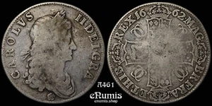 Great Britain, Charles II, Crown 1662, Rose, aVF - Picture 1 of 4
