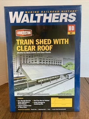 Walthers HO 933-2984 Train Shed w/ Clear Roof Unopened - Image 1 of 4