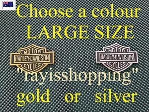 Choose Gold or Silver LARGE Harley Davidson Sticker Badge Motorcycle Motorbike - Picture 1 of 13