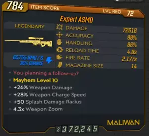 Borderlands 3 PC non-modded Expert ASMD sniper - Picture 1 of 2