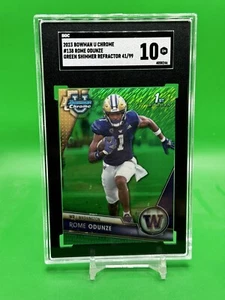 ROME ODUNZE 2023 Bowman Chrome University 1st Bowman, Green Shimmer /99 SGC 10 - Picture 1 of 2