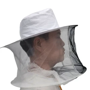 1pc BeeKeeping Protective Bee Hat Anti Bee White Hat-Veil Combo Bee Hat Mask _ou - Imagen 1 de 6