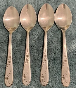 Cubiertos Perfect Rose Rogers Stanley Roberts Lote de 4 cucharas de postre/té - Imagen 1 de 9