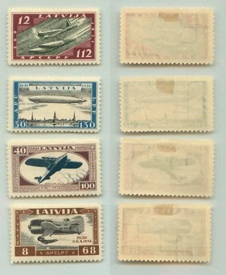 拉脱维亚 1933 SC CB21-CB24 完好。 f4554 银色 — 第 1/2 张图片