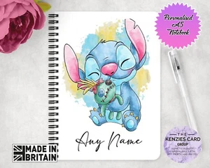 PERSONALISED DISNEYS LILO AND STITCH NOTEBOOK GIFT CUSTOM PRINTED A5 NOTEPAD V4 - Picture 1 of 1