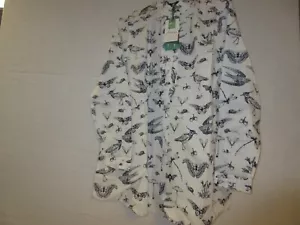NWT Joules Kristin White Woodland Moth Frog Bird Pie Crust Shirt Blouse US 16 - Picture 1 of 6
