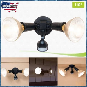 Outdoor Security Flood Light 110° Motion Activated Sensor 300-Watt PAR Black - Picture 1 of 24