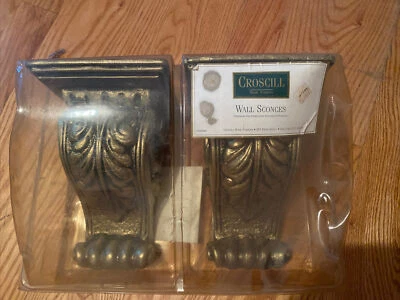 Juego de apliques de pared vintage nunca abiertos con ventana transversal grande Foto 1 de 4