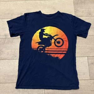 Boys The Children's Place T-shirt Size L Blue with Motocross Graphic - Picture 1 of 6