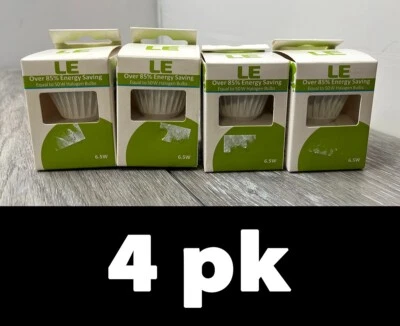 4pk LE Brand 200055-DW-US GU10 120V 6.5W LED Bulb, Daylight White 6000K 370lm - Image 1 of 4