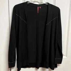 Love Scarlet schwarz silber Perlen Langarm Viskose Mischung offen Cardigan Pullover PM - Bild 1 von 7